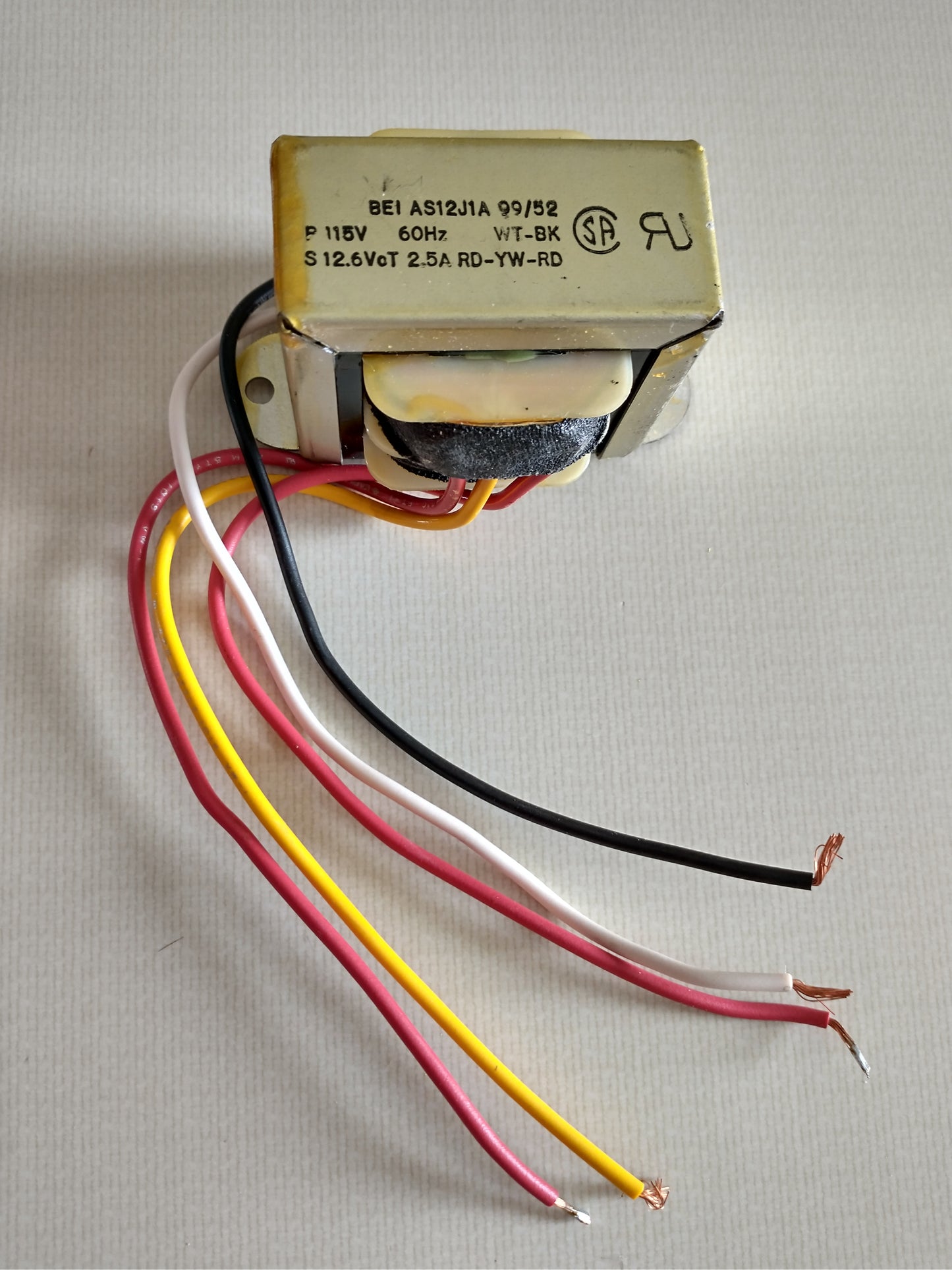 Transformateur - 12.6V CT 2.5A avec fils AS12J1A