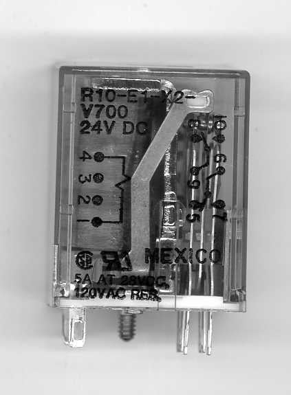 Relay R10-E1X2-V700 Coil 24Vdc 5A DPDT P&B