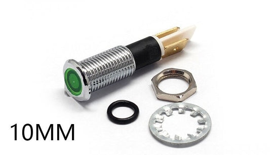Panel light 10mm Green LED 110v Ac/Dc IP67
