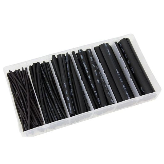 Kit 100 black shrink tubing